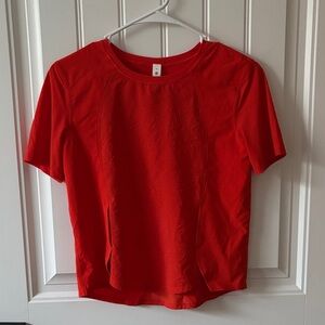 lululemon athletica Vibrant Red Short Sleeve Tee